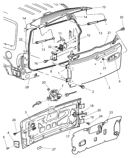 Jeep Commander Car Tailgate Lock 55360357AA